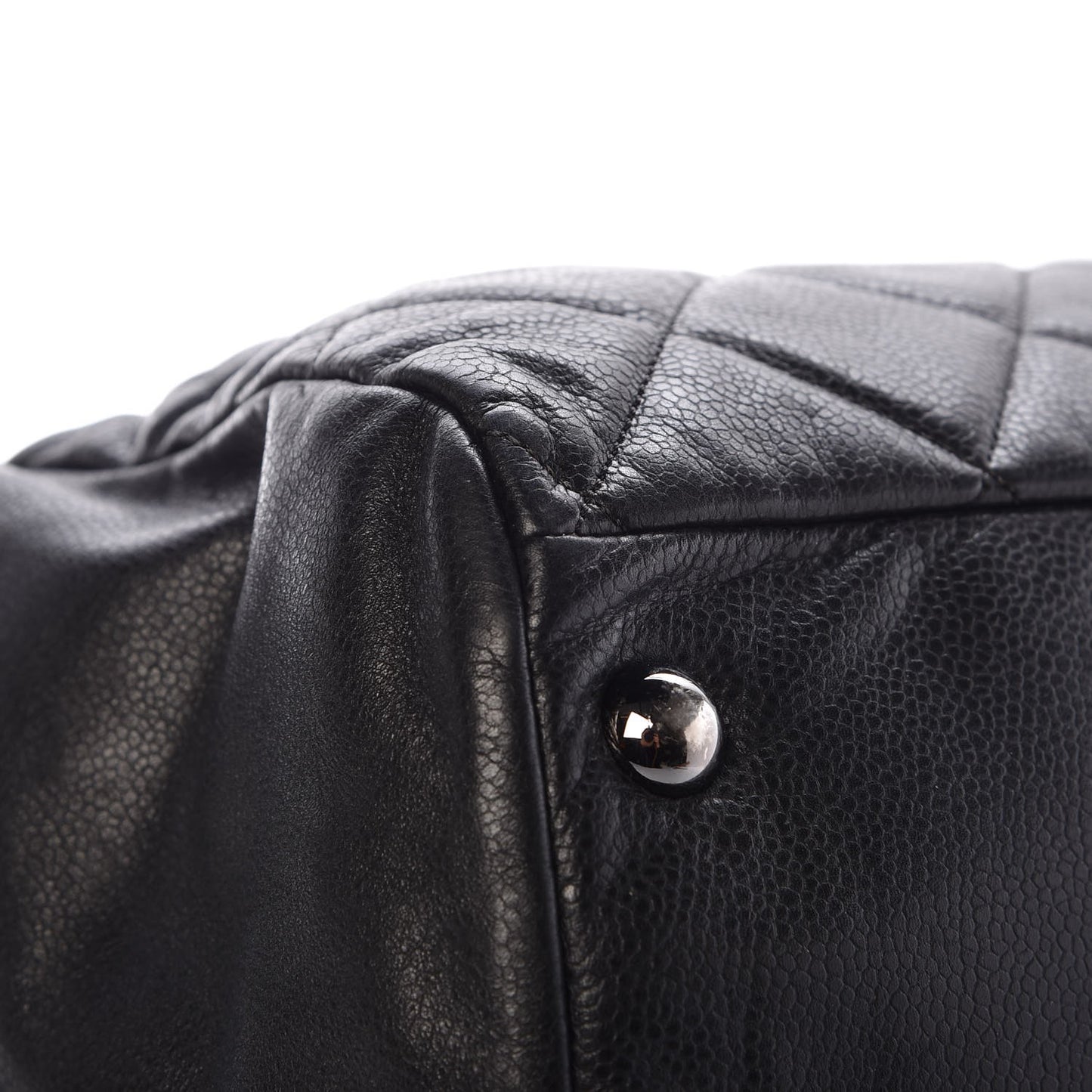 Soft Caviar Quilted Large Cells Tote Black