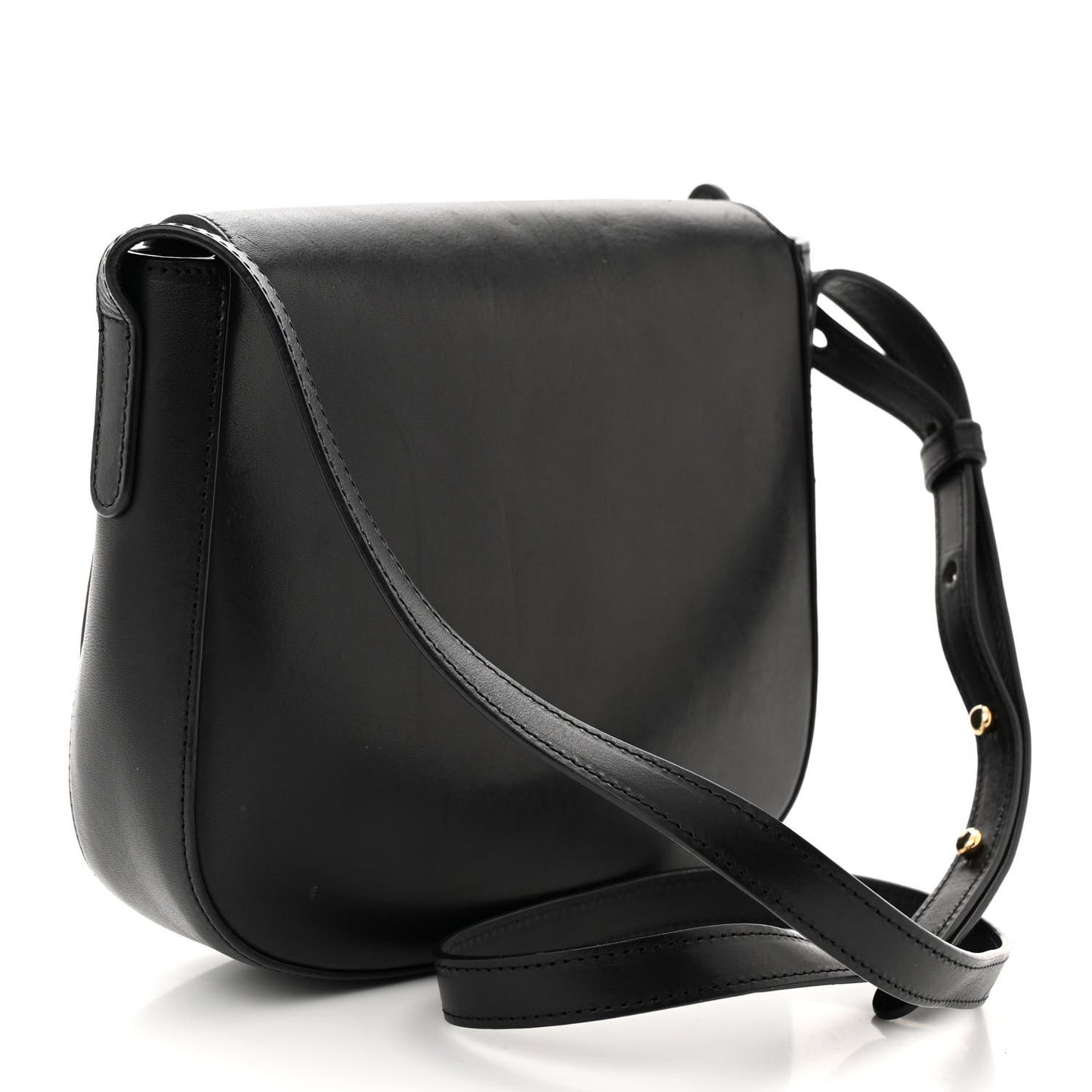 Calfskin Flap Crossbody Bag Black