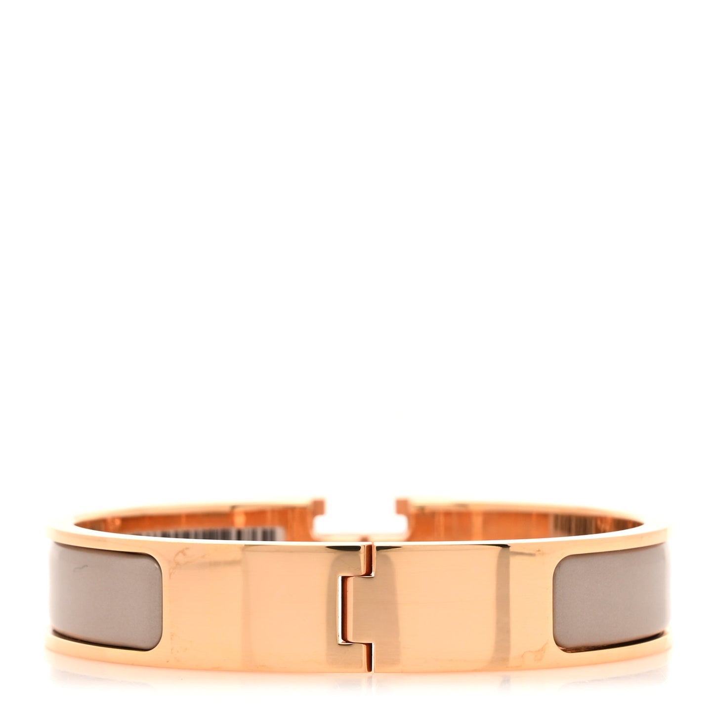 Enamel Narrow Clic Clac H Bracelet PM Marron Glace