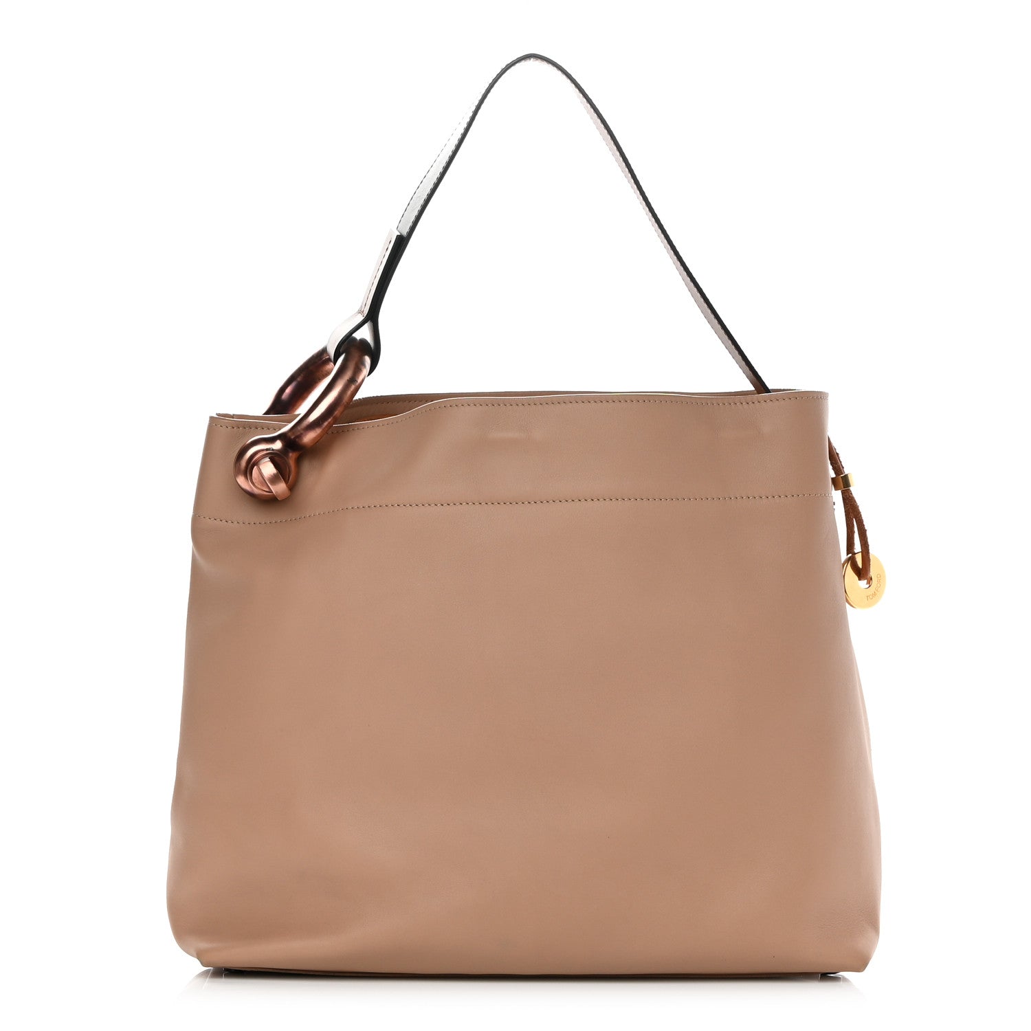 Tom Ford Calfskin Fisherman Hook Drawstring Hobo Bag Blush Nude 1 of 17