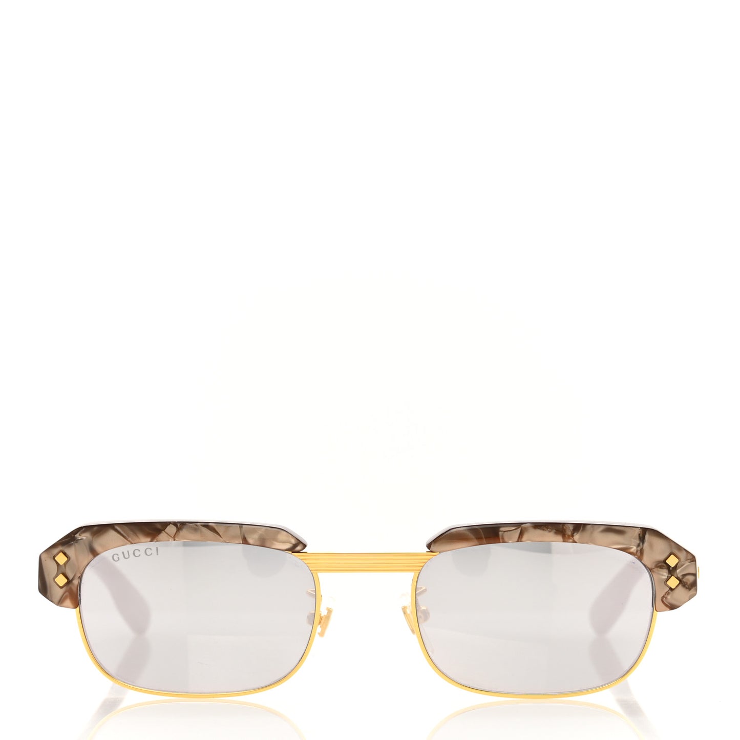 Acetate Half-Rim Rectangle GG1480S Sunglasses Brown