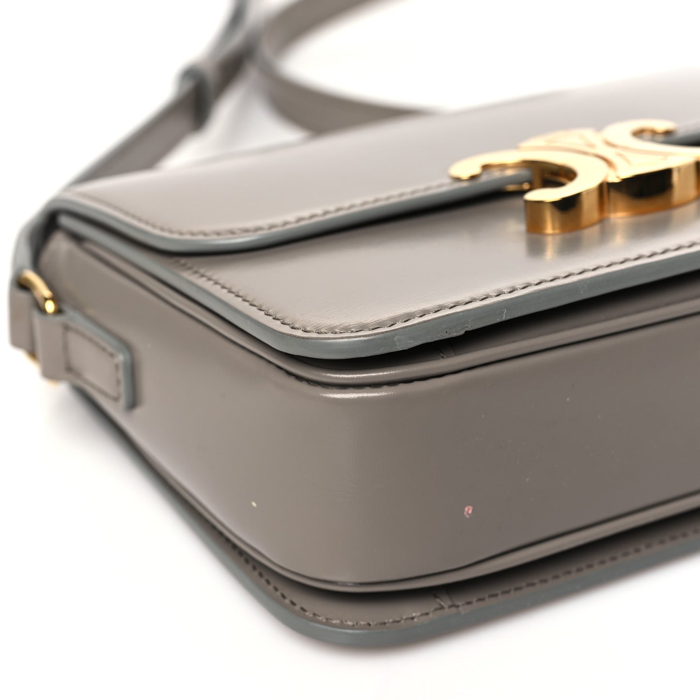 Shiny Calfskin Small Triomphe Pebble