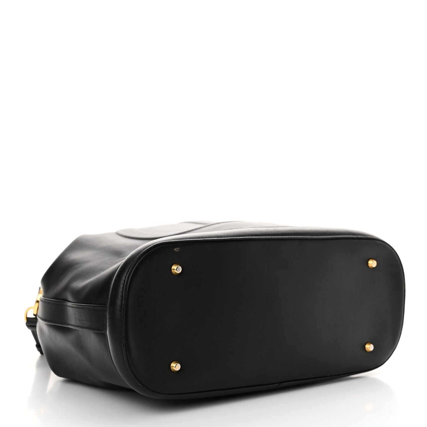 Calfskin CD Embossed Large C'est Chain Bucket Bag Black
