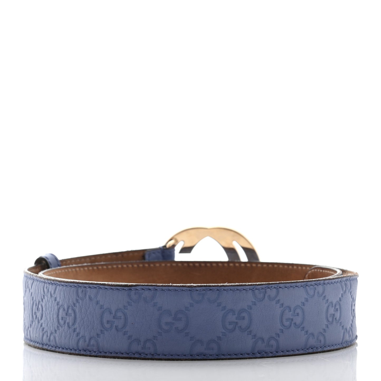 Guccissima Interlocking G Belt 90 36 Blue