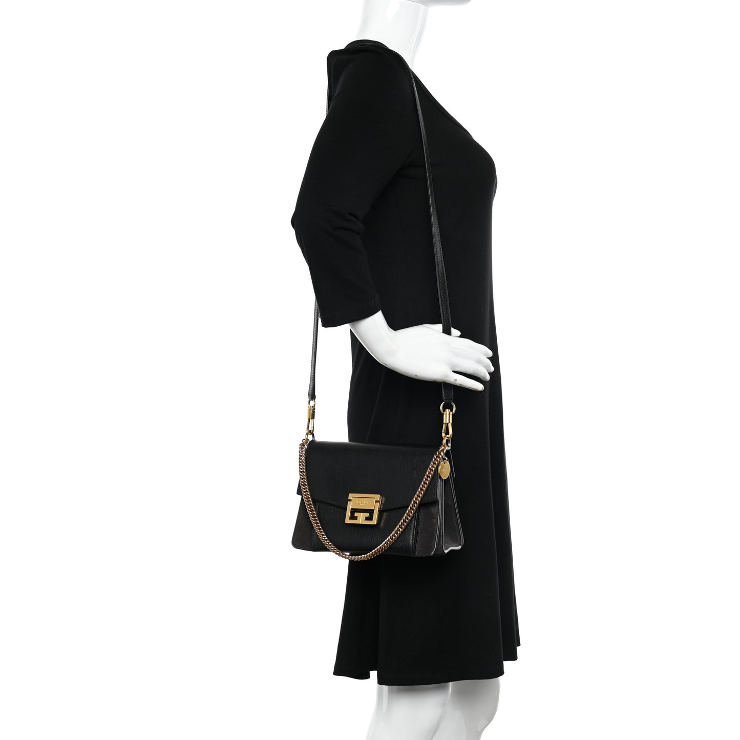 Goatskin Suede Small GV3 Shoulder Bag Black