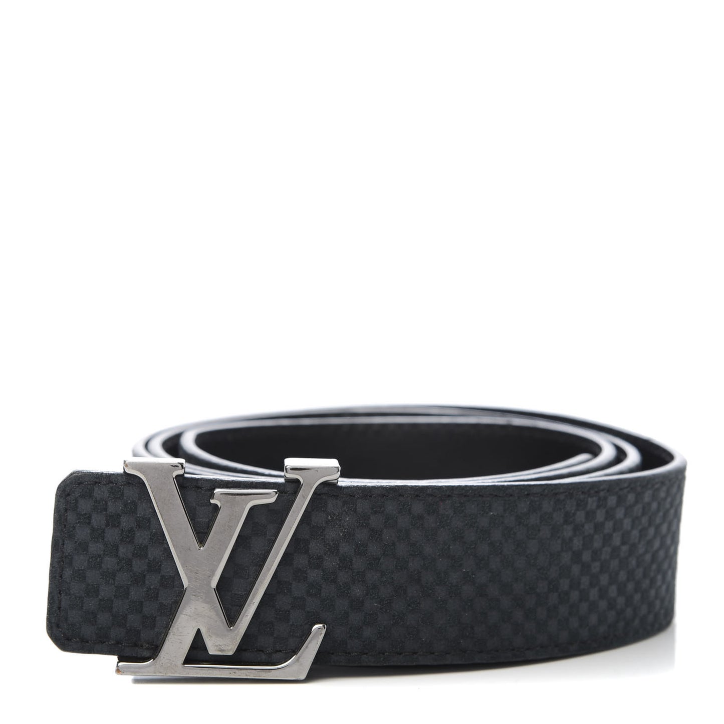 Suede Calfskin Mini Damier 40mm LV Initiales Belt 105 42 Carbone