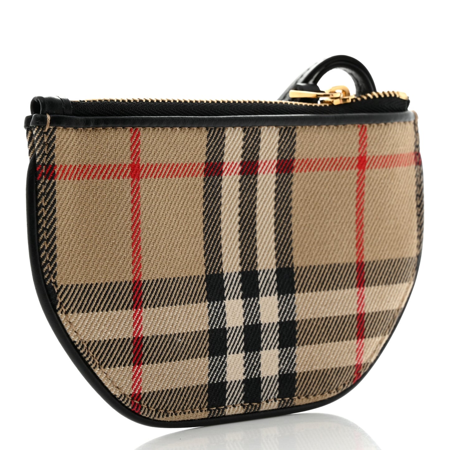 Cotton Calfskin Vintage Check Olympia Coin Purse Archive Beige