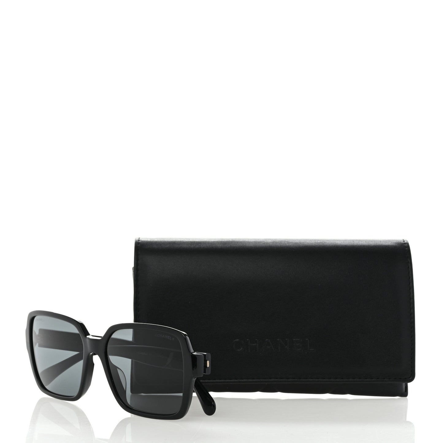 Acetate Polarized Square Sunglasses 5408-A Black