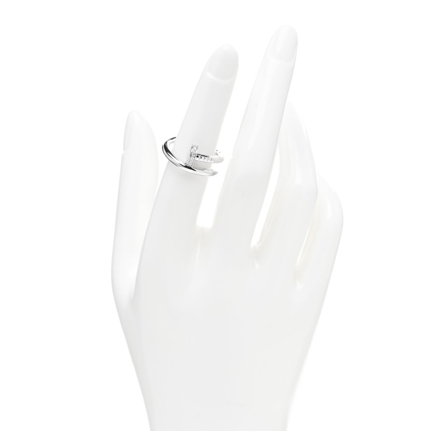 18K White Gold Diamond Juste Un Clou Ring 52 6