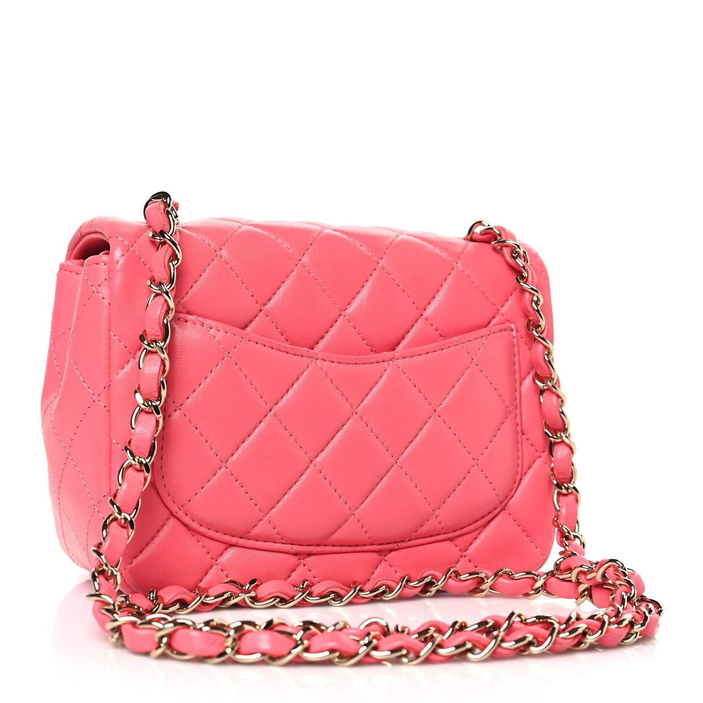Lambskin Quilted Mini Square Flap Pink