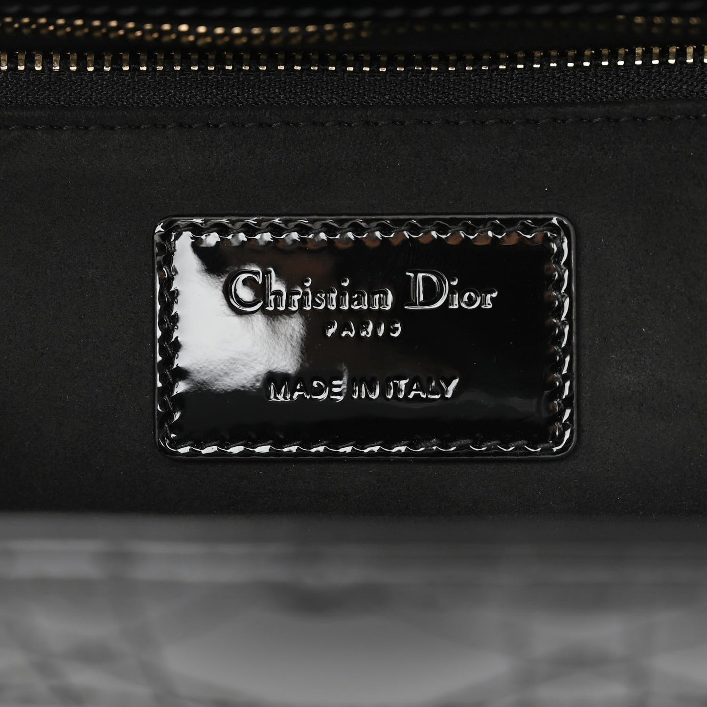 Patent Cannage Large Lady Dior Black