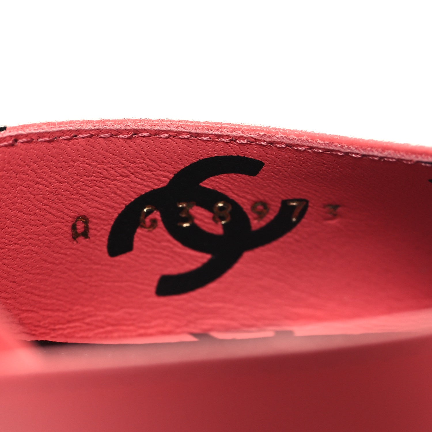 Chanel Printed Lambskin Coco Beach Sandals 37.5 Pink Black 6 of 9