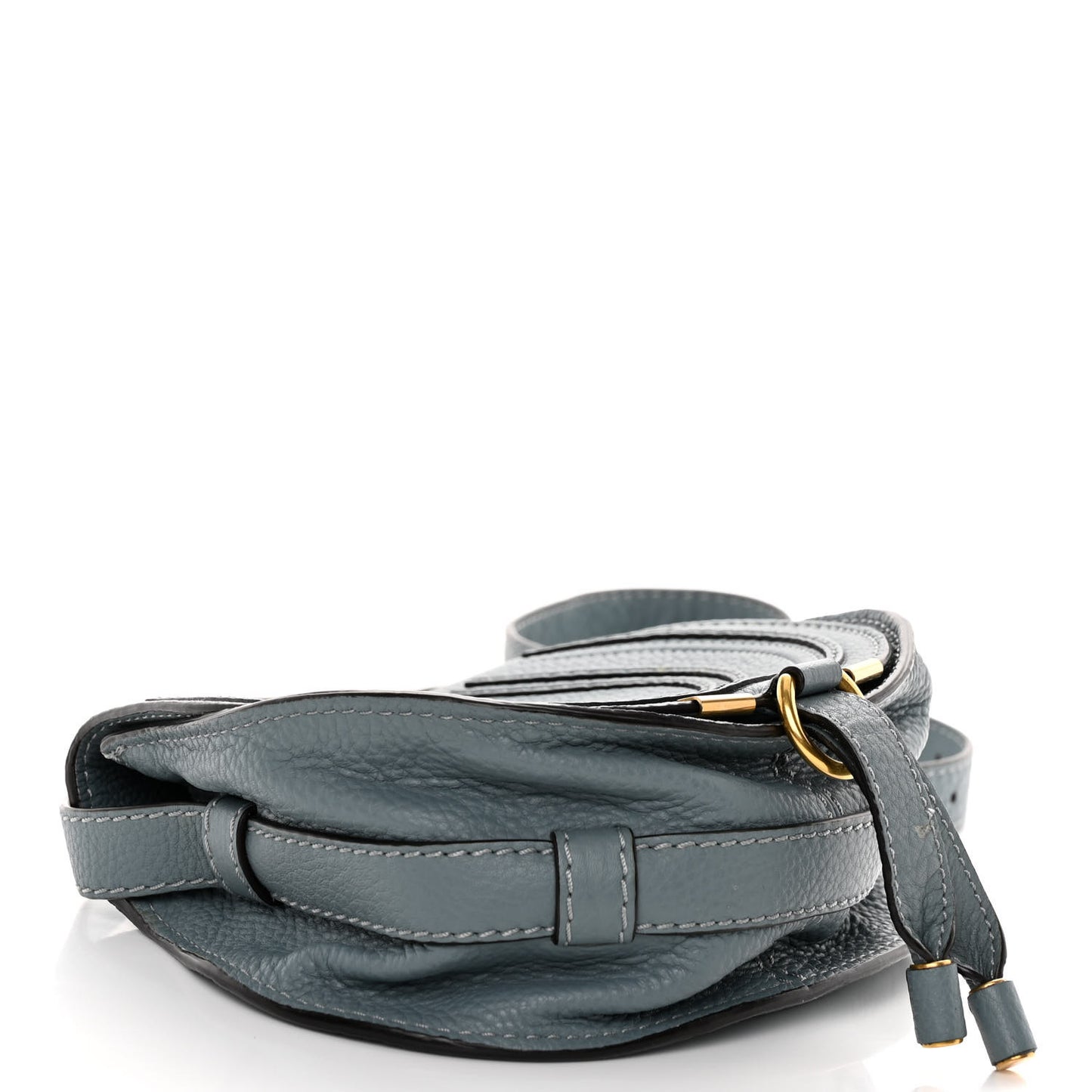 Calfskin Mini Marcie Round Crossbody Bag Rainy Blue