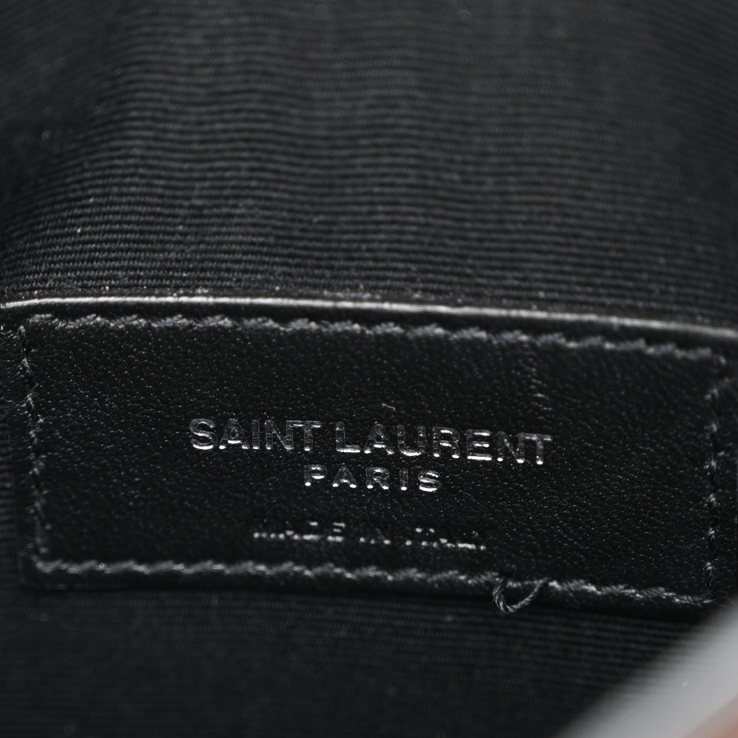 Saint Laurent Calfskin Crocodile Embossed Monogram Uptown Baby Pouch Black 6 of 7