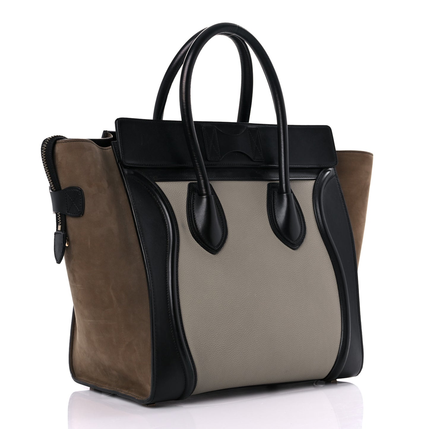 Baby Grained Calfskin Nubuck Mini Tri-Color Luggage Khaki
