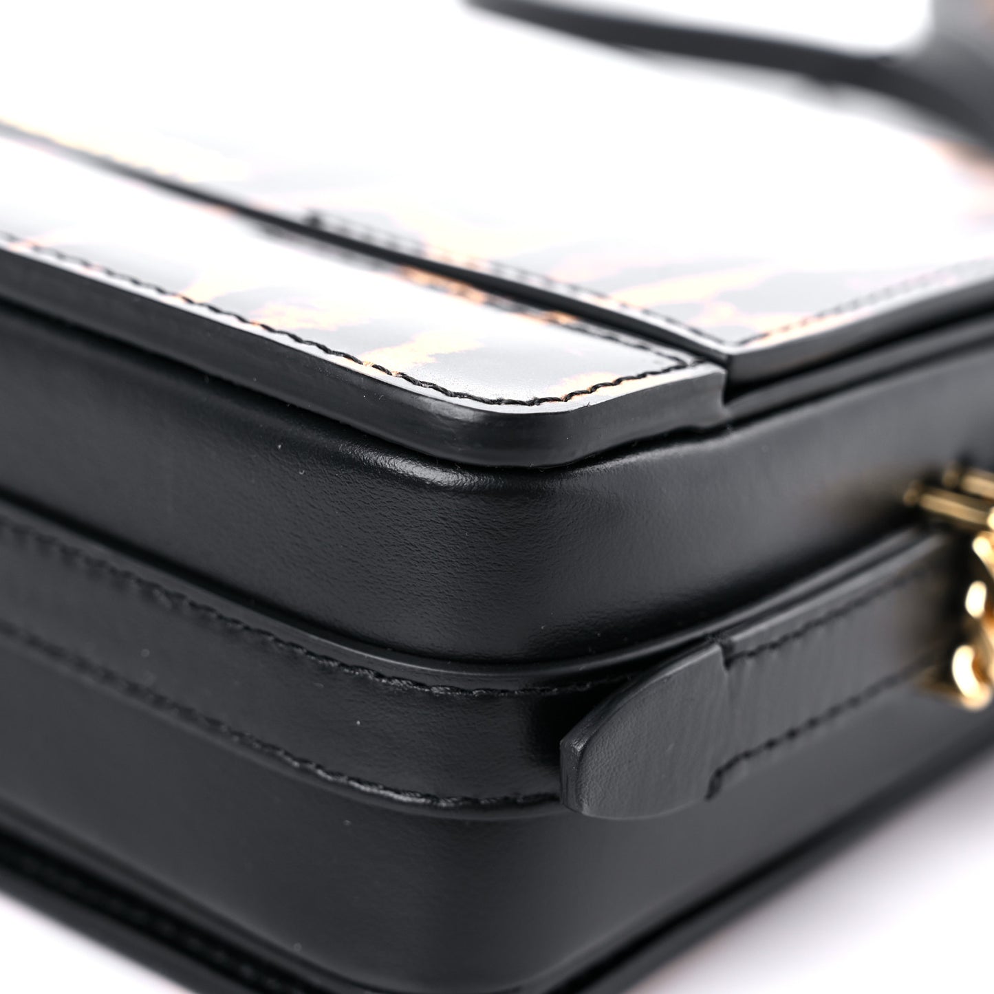 Calfskin Leopard Small Grace Bag Black