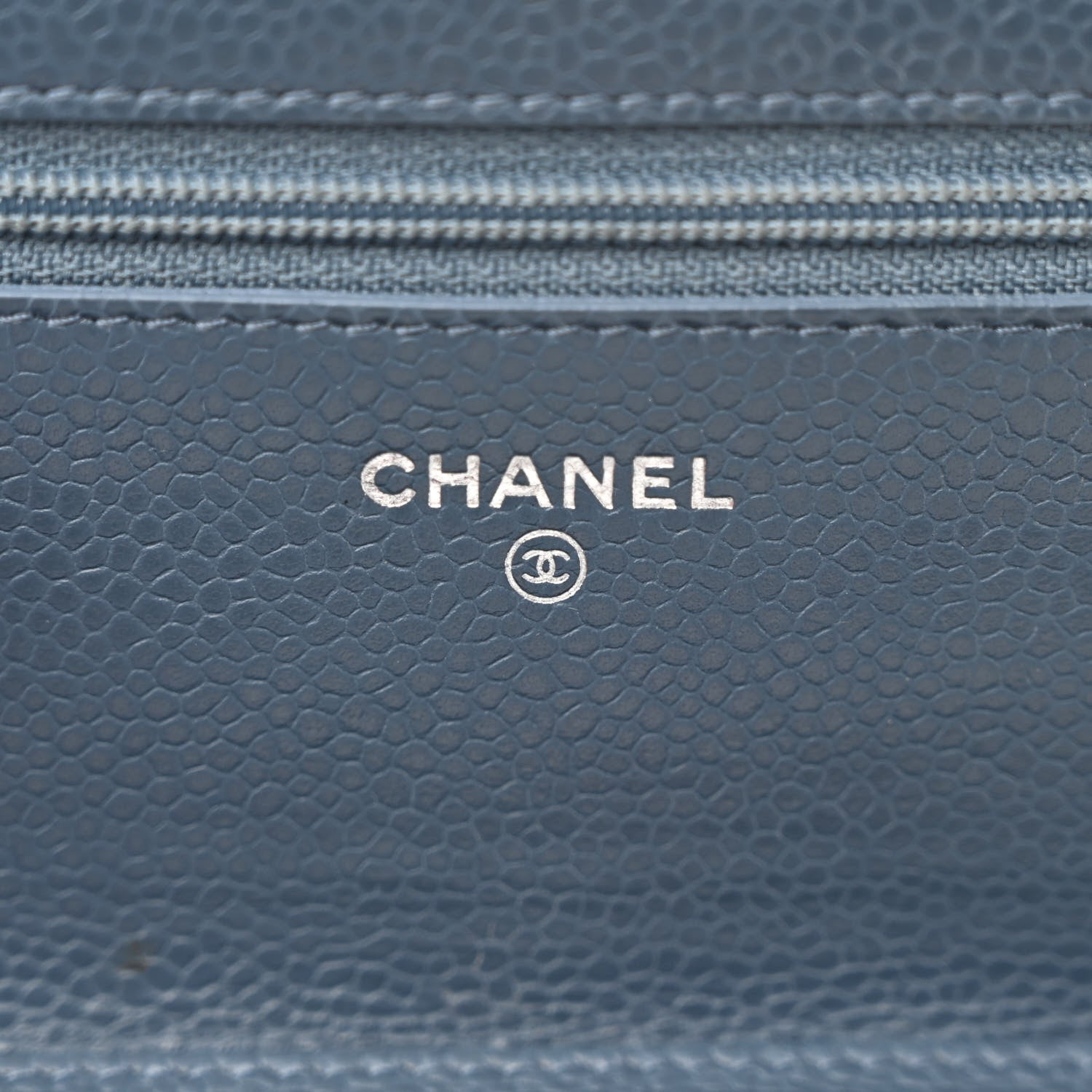 Chanel Caviar Quilted Wallet on Chain WOC Blue 6 of 14