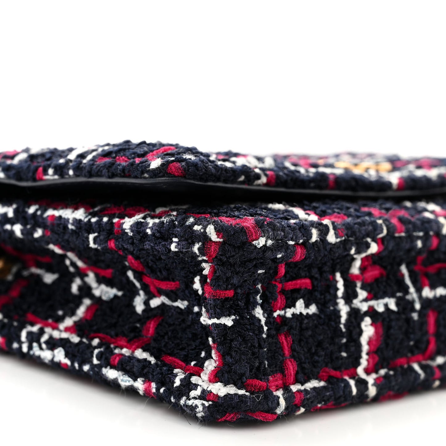Tweed Quilted Chanel 19 Wallet On Chain WOC White Navy Blue Red