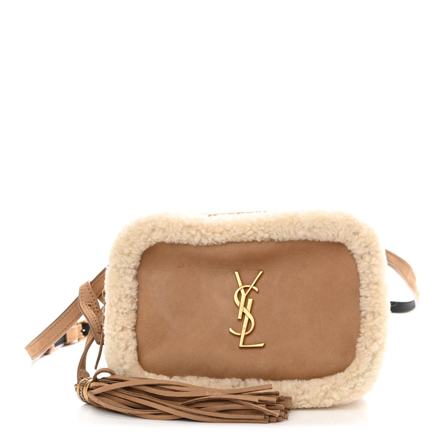 Suede Shearling Lou Belt Bag Natural Tan