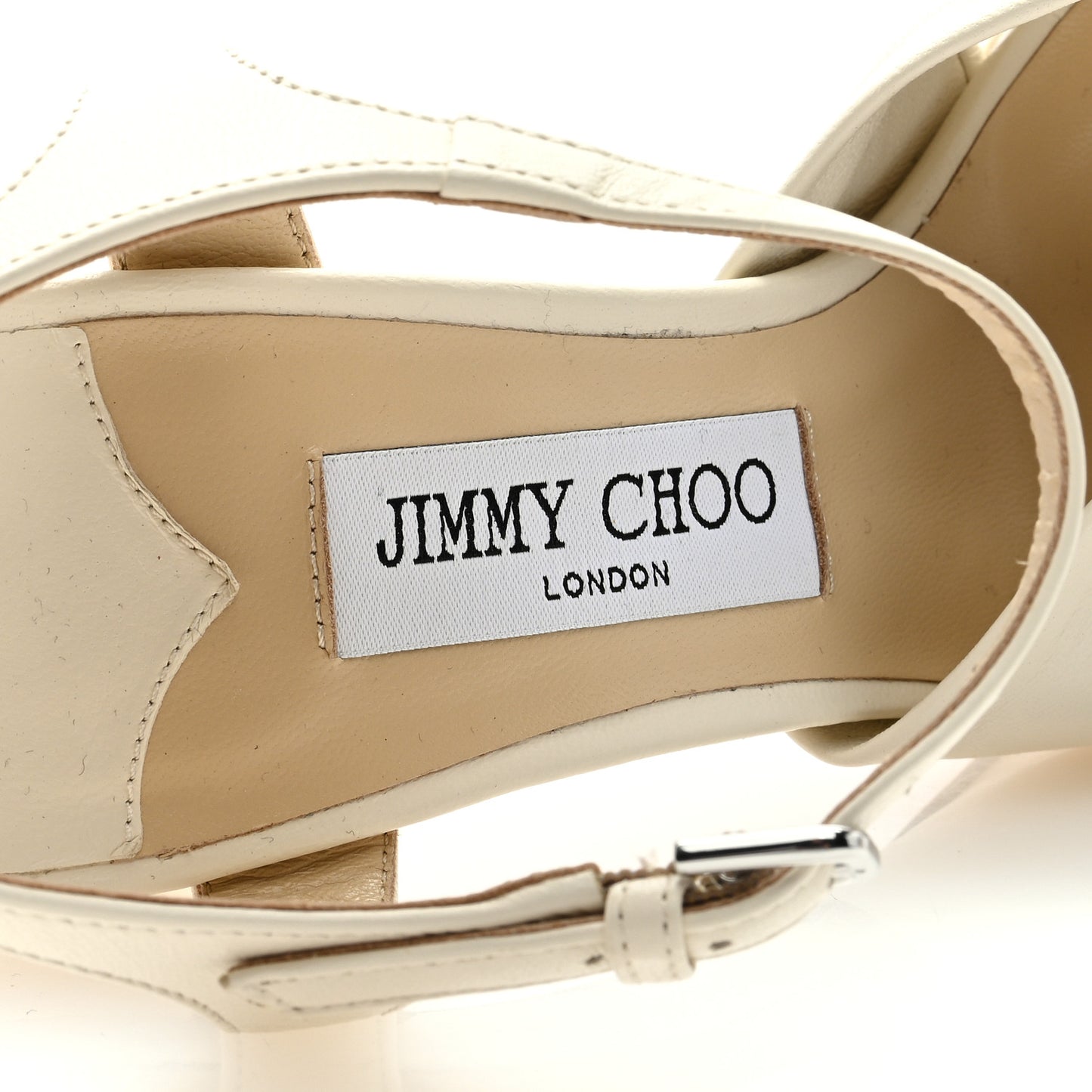 Nappa Heloise Ankle Strap Platform Sandals 39.5 Latte