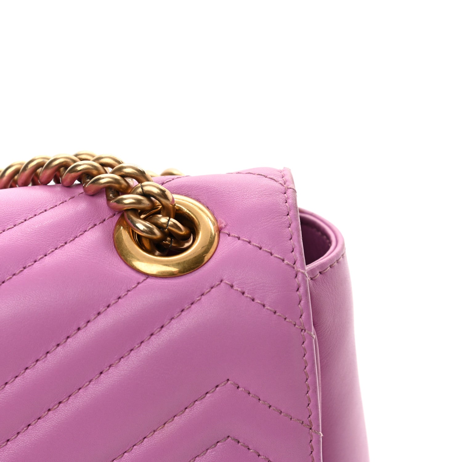 Gucci Calfskin Matelasse Medium GG Marmont Shoulder Bag Candy Mousse 17 of 18