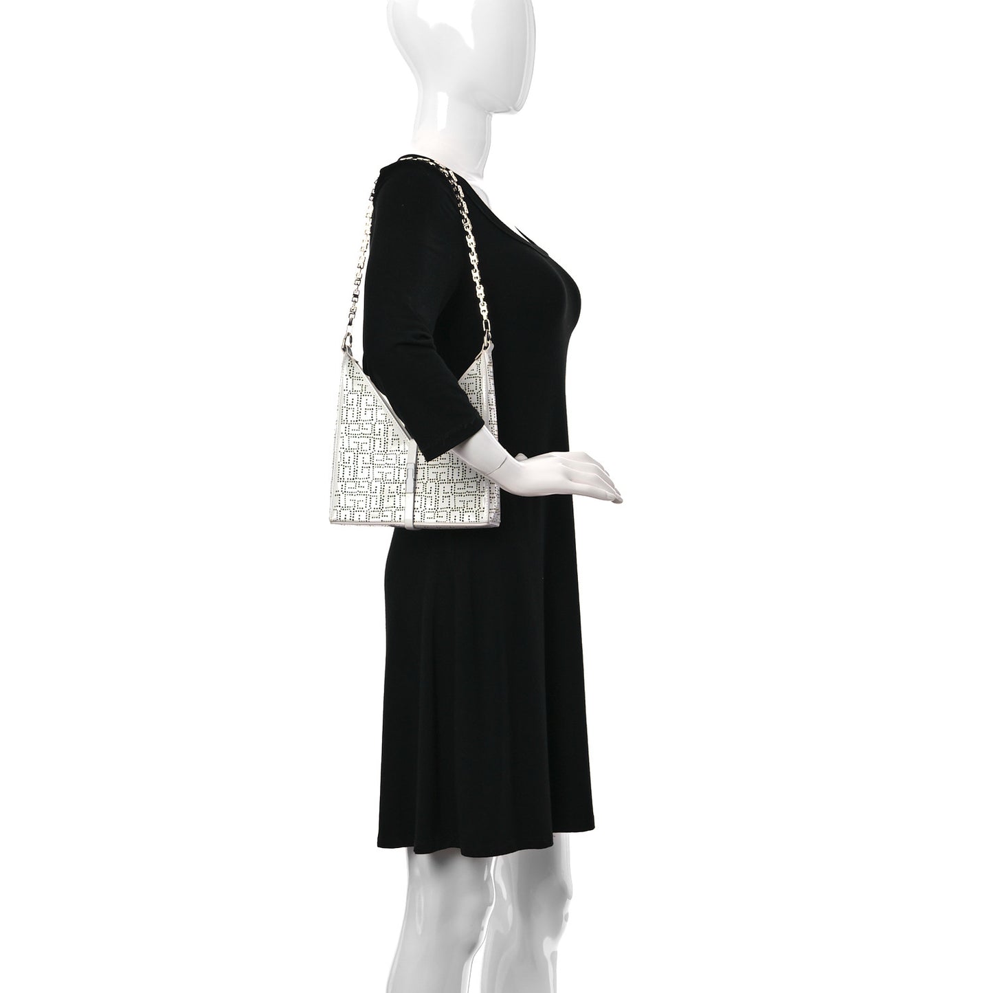 Calfskin 4G Perforated Mini Cut Out Shoulder Bag Ivory