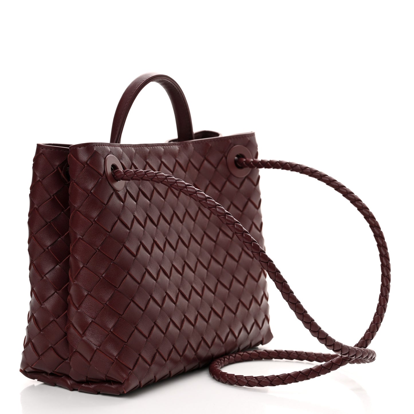 Nappa Intrecciato Small Andiamo Shoulder Bag Barolo
