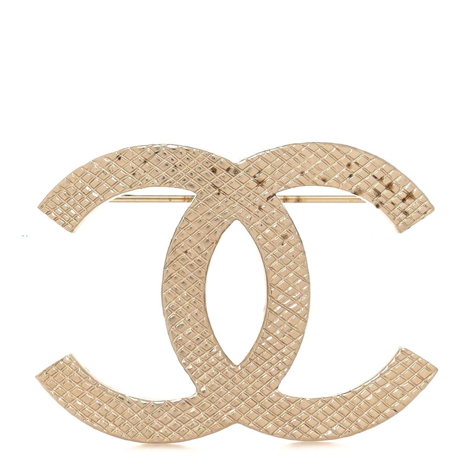Chanel Quilted CC Brooch Light Gold 1 of 4