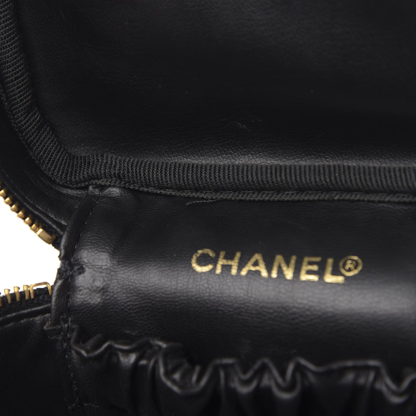 Lambskin Vanity Cosmetic Case Black