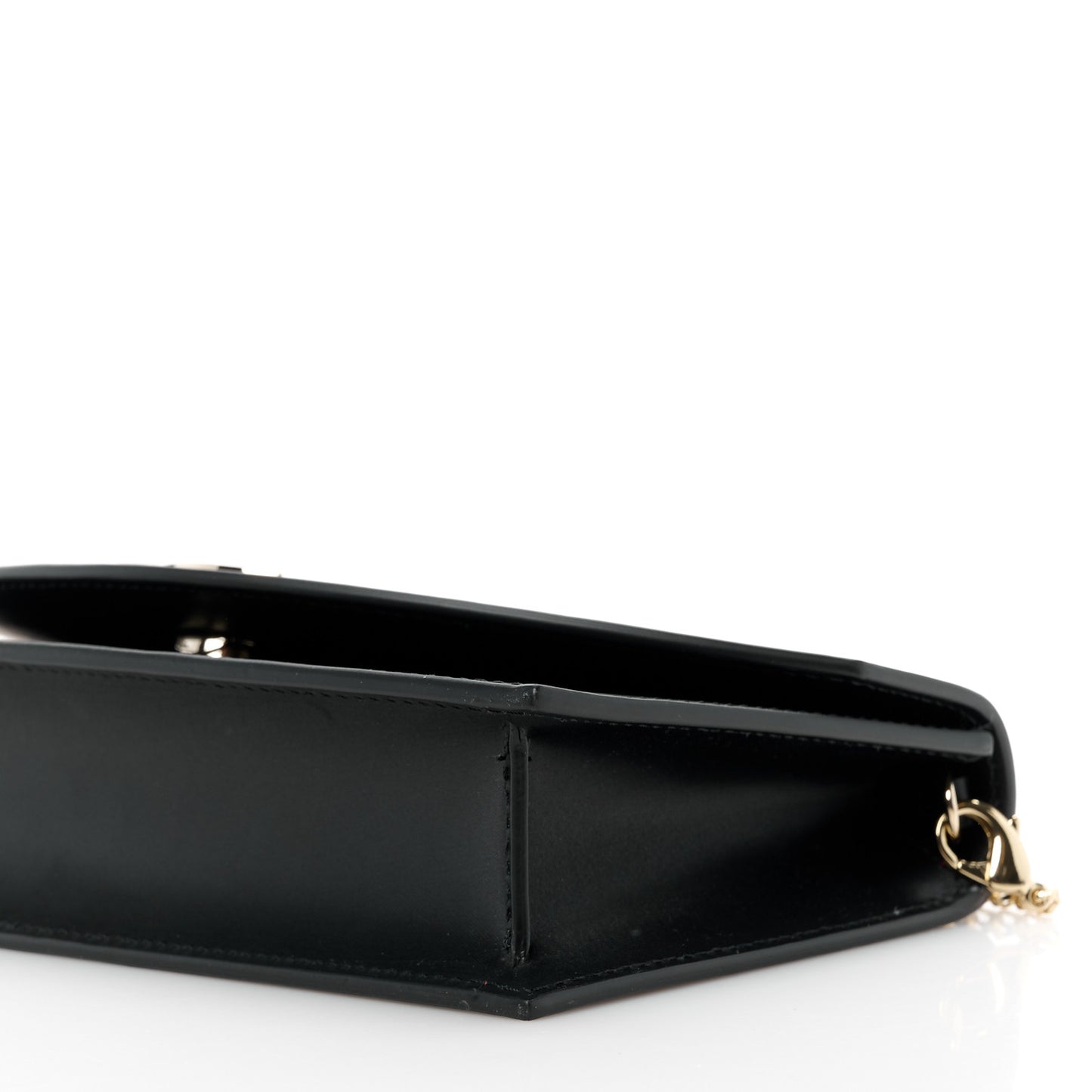Satin Calfskin Laminated Loubi54 Crossbody Clutch Black