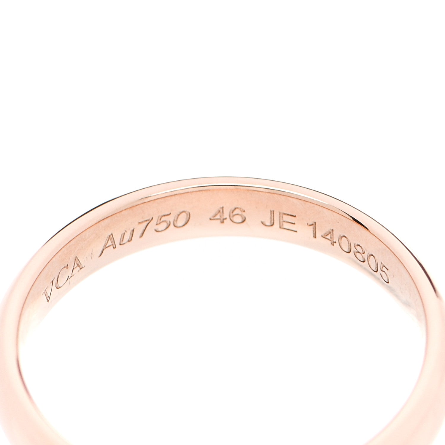 Van Cleef & Arpels 18K Rose Gold Wedding Band Ring 46 3.75 4 of 4