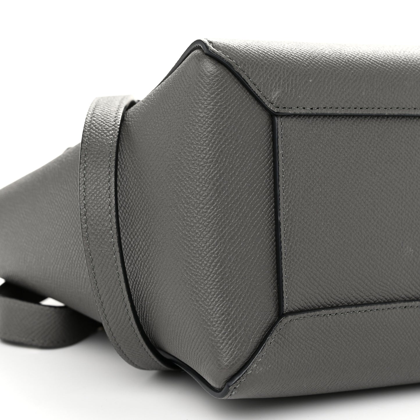 Grained Calfskin Micro Belt Bag Grey