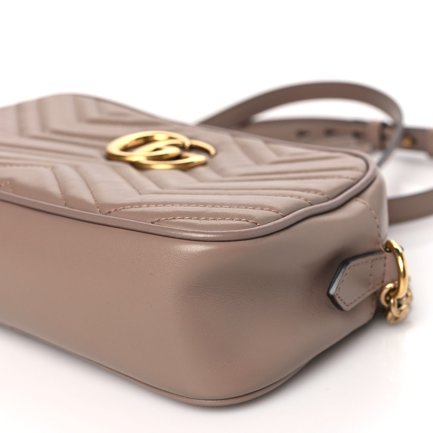 Calfskin Matelasse Small GG Marmont Chain Shoulder Bag Porcelain Rose