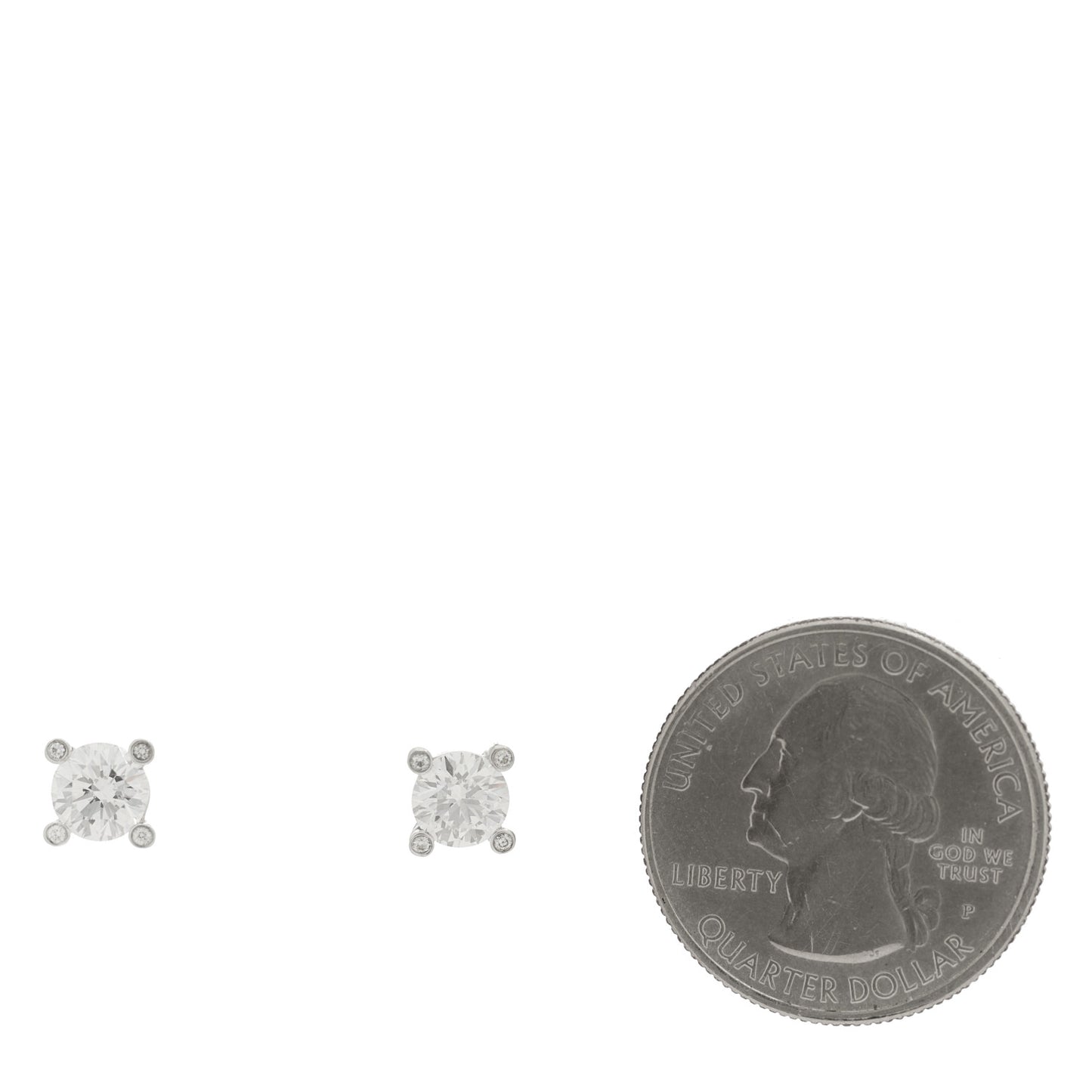 Platinum Diamond 1.49ctw Solitaire Stud Earrings