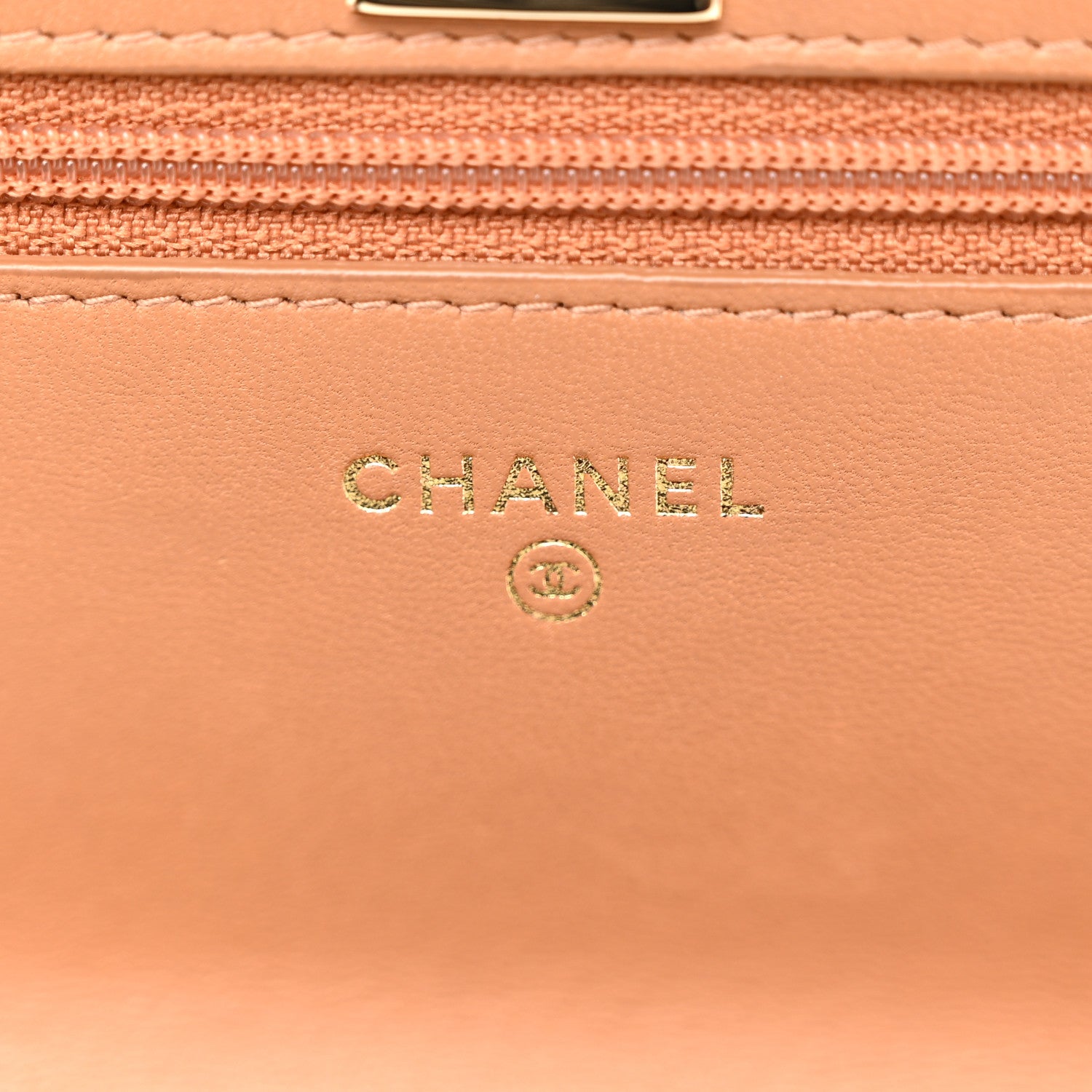 Chanel Lambskin Quilted Trendy CC Wallet On Chain WOC Camel 6 of 13