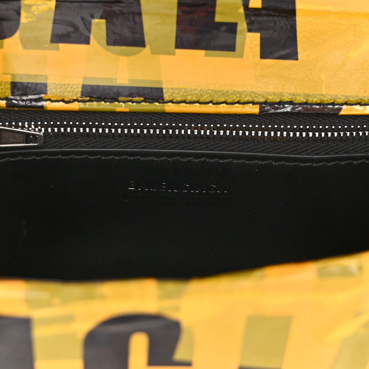Box Calfskin Tape Small Hourglass Top Handle Bag Yellow Black