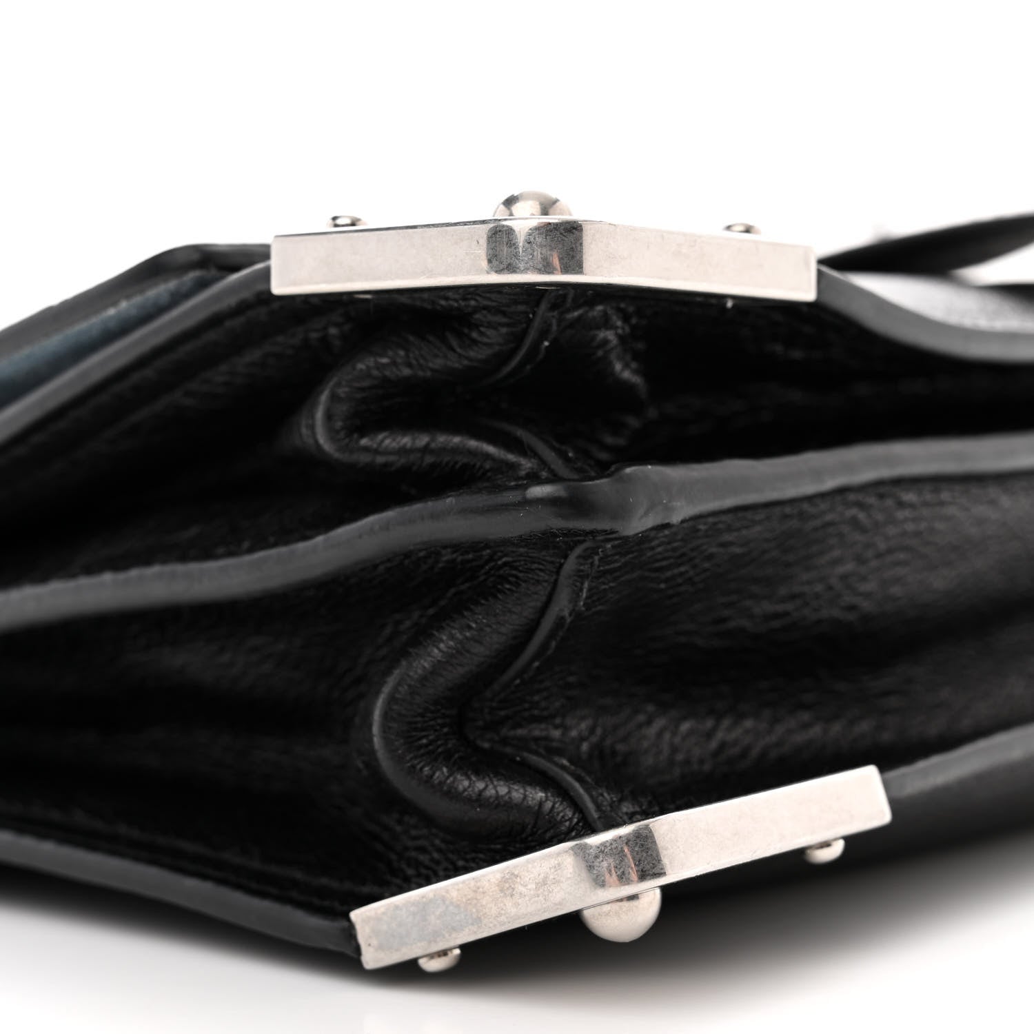 Prada Glace Calfskin Large Soft Cahier Bag Black 9 of 13