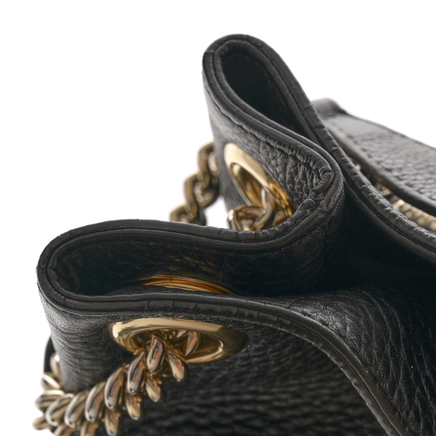 Gucci Pebbled Calfskin Medium Soho Chain Shoulder Bag Black 16 of 17