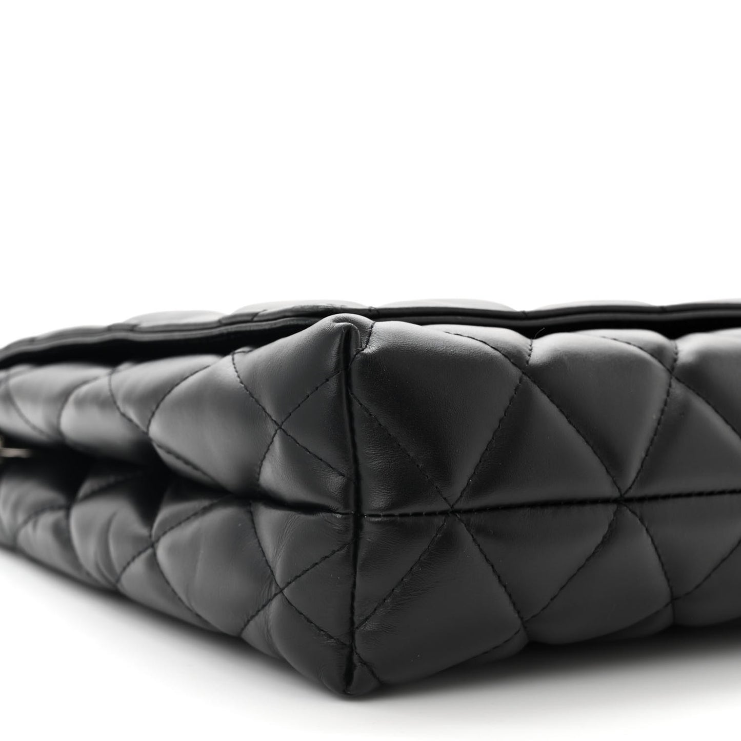 Nappa Calfskin Quilted Large Touch B Shoulder Bag Black