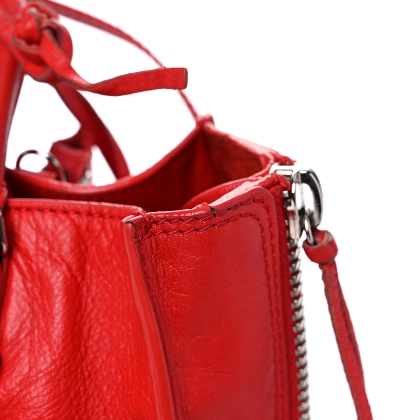 Veau Souple Papier Mini A4 Tote Rouge Cerise
