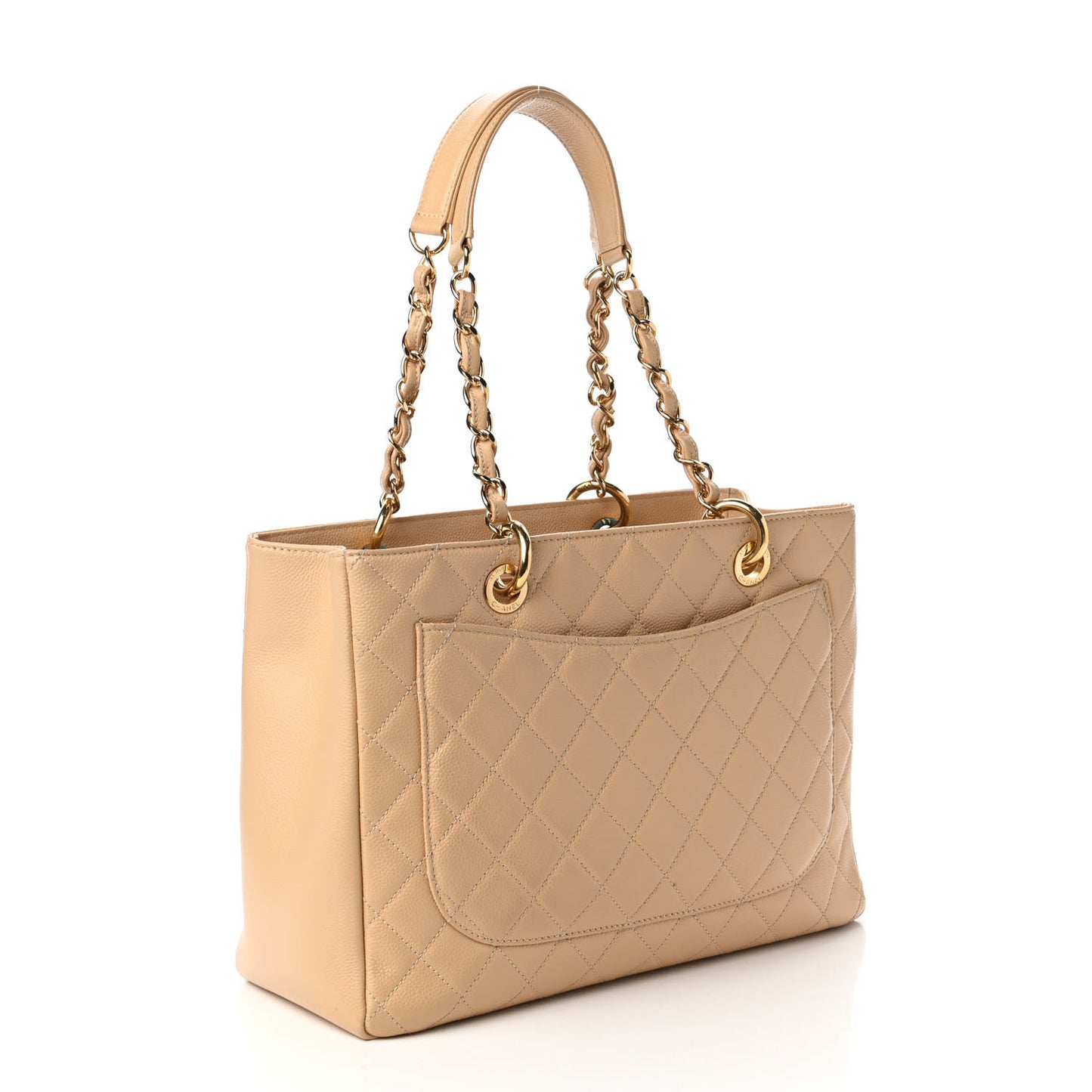 Caviar Quilted Grand Shopping Tote GST Beige Clair