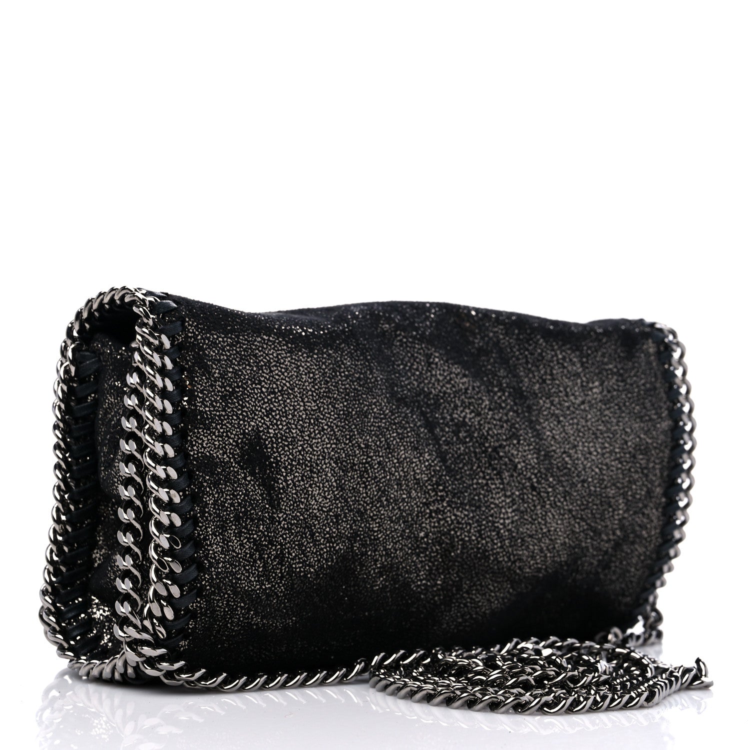 Stella McCartney Chamois Shiny Dotted Falabella Crossbody Bag Ruthenium 3 of 10