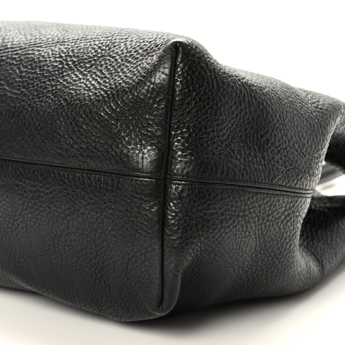 Grained Calfskin Fleur De Lis Tote Black