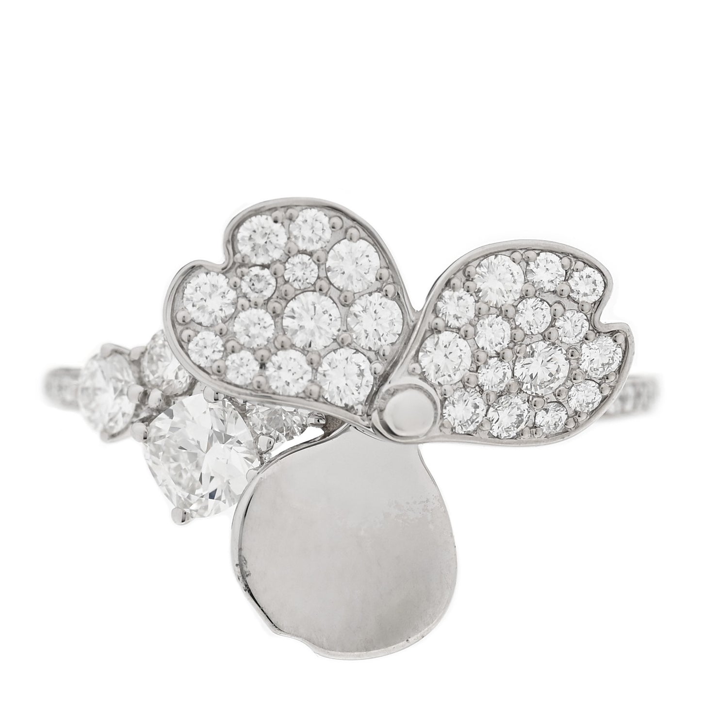 Platinum Diamond Paper Flowers Mixed Cluster Ring 49 5