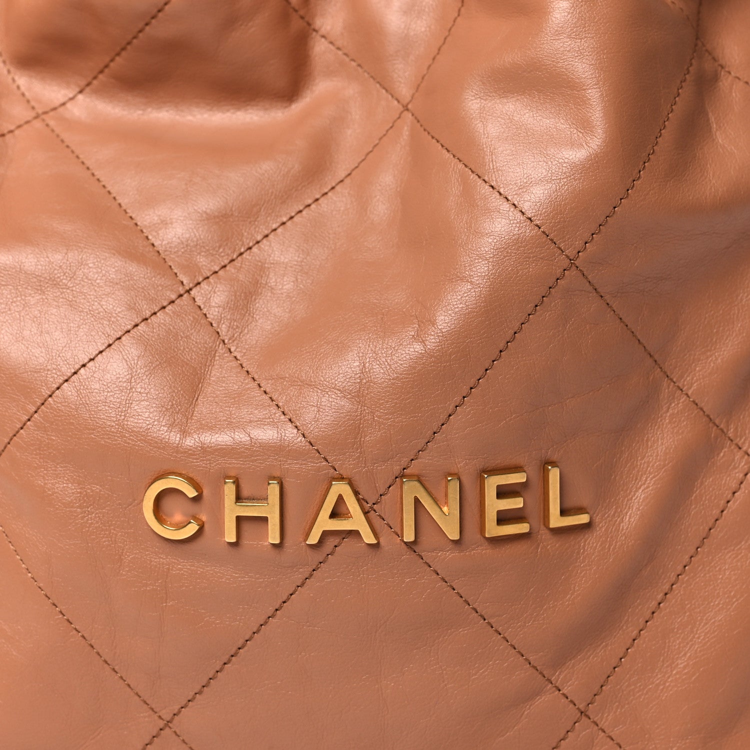 Chanel Shiny Calfskin Quilted Small Chanel 22 Camel 9 of 12