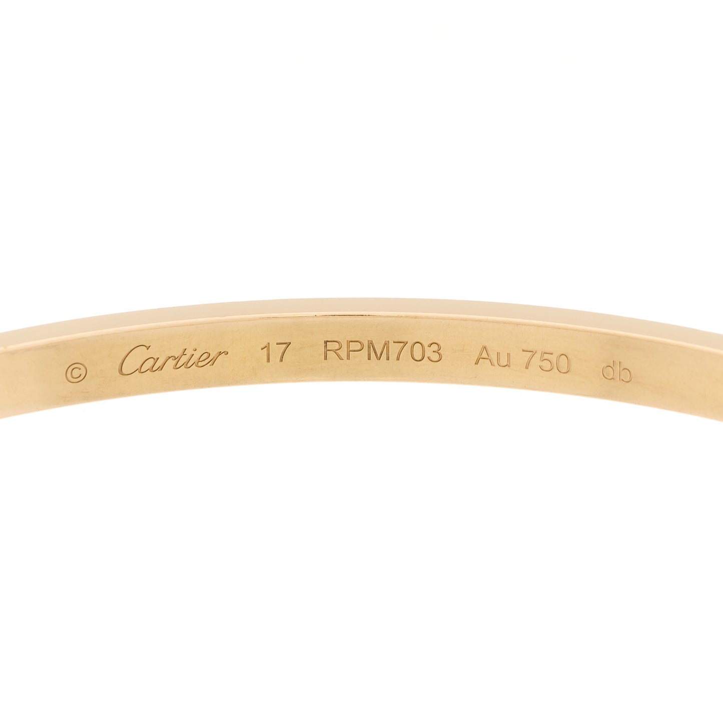 18K Yellow Gold Small LOVE Bracelet 17