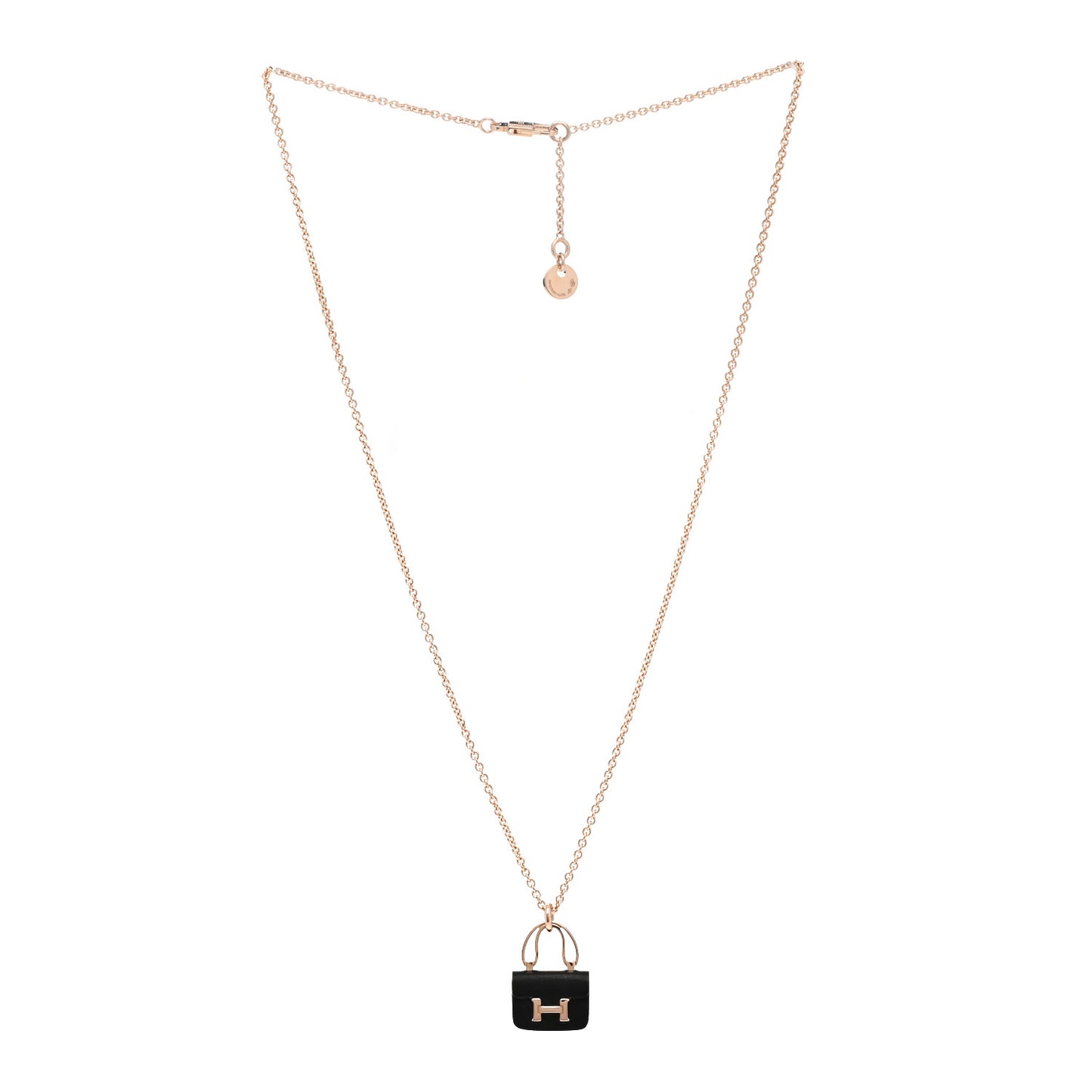 18K Rose Gold Black Jade Constance Amulettes Pendant Necklace