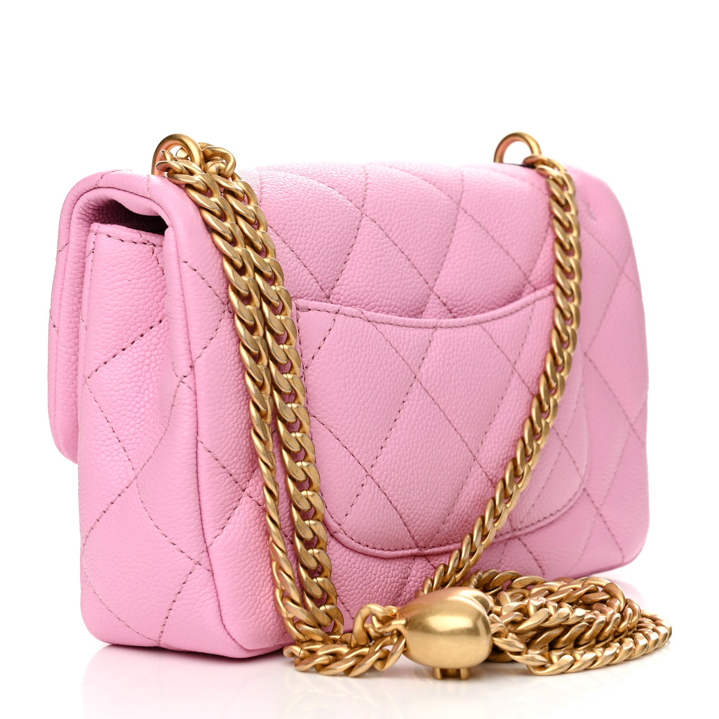 Caviar Quilted Mini Rectangular Sweetheart Flap Lilac