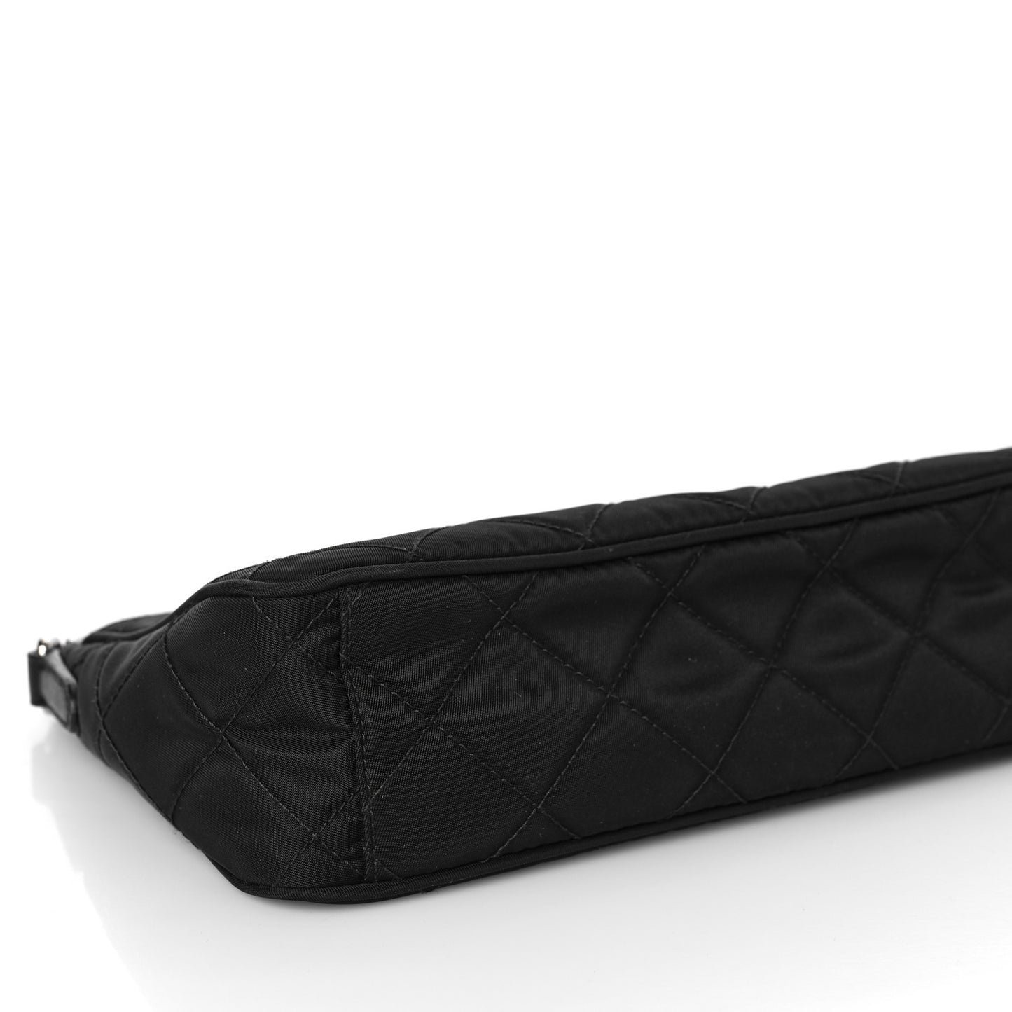 Nylon Tessuto Impuntu Quilted Crossbody Bag Black