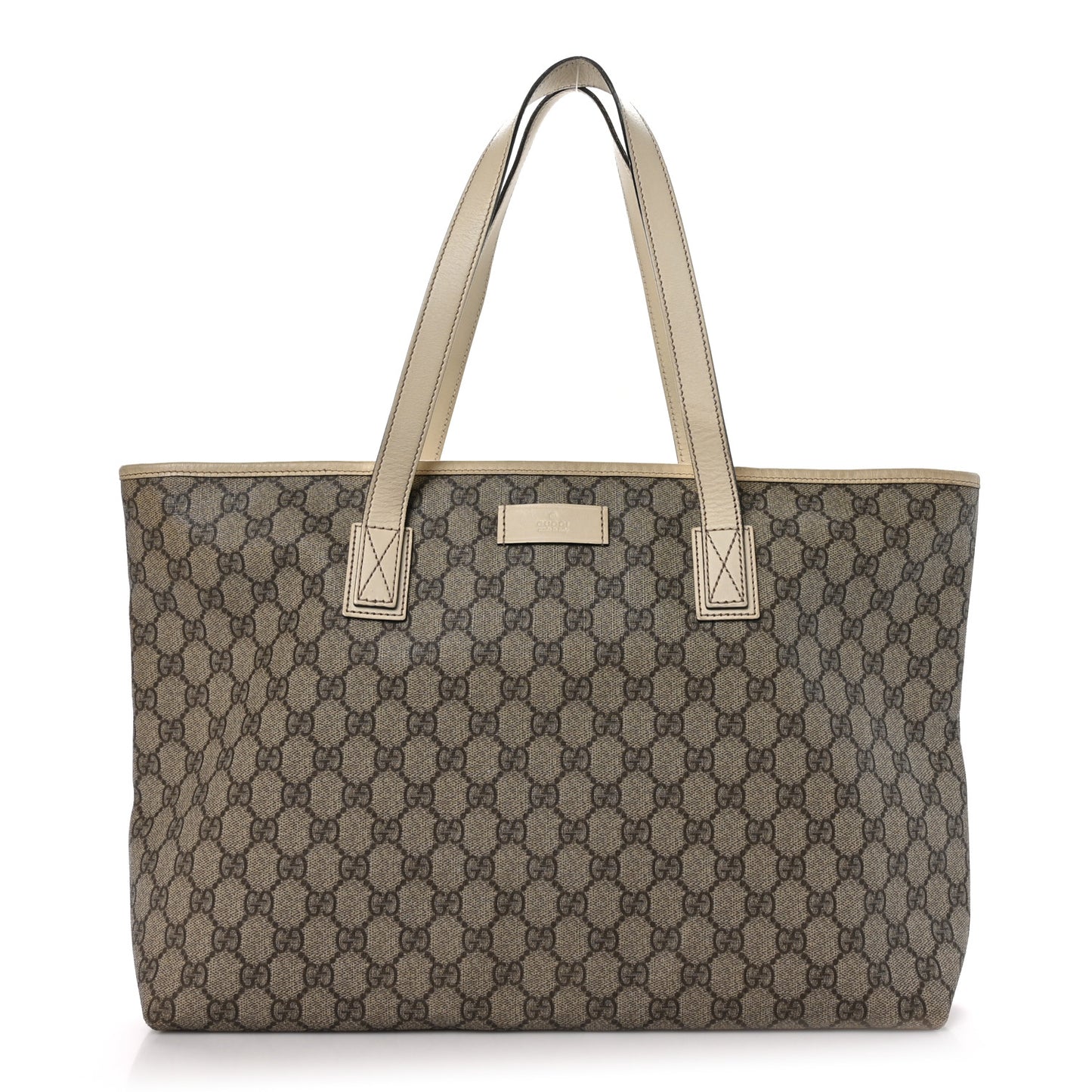 GG Supreme Monogram Medium Zippered Shopping Tote Off White
